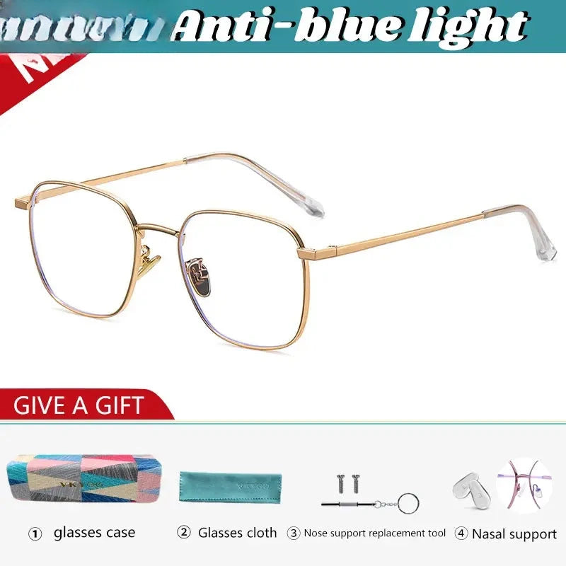 Women's Polygon Full Rim Stainless Steel Reading Glasses 618322 — view 4 | Rx Spectacle