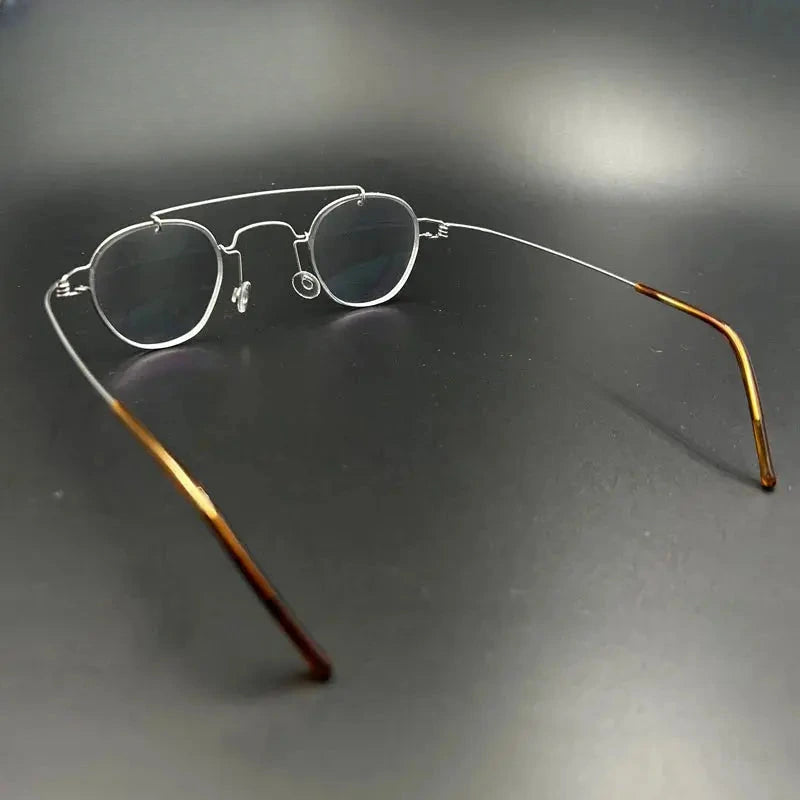 Unisex Round Full Rim Stainless Steel Prescription Glasses 3838 — view 3 | Rx Spectacle