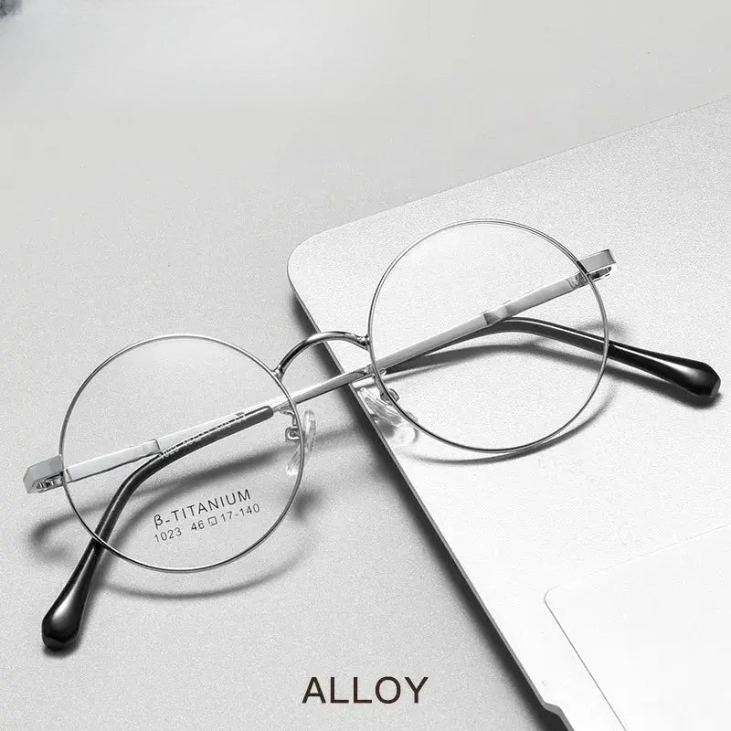 Unisex Round Full Rim Alloy Prescription Glasses 1023th — view 2 | Rx Spectacle