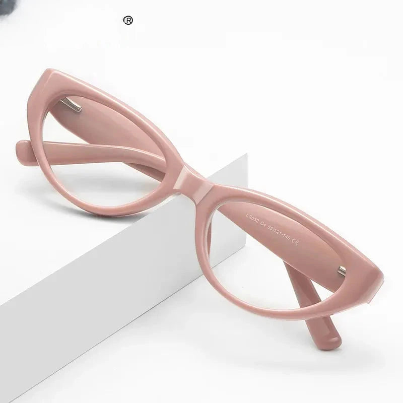 Women's Cat Eye Full Rim Titanium Oversized Reading Glasses — view 1 | Rx Spectacle