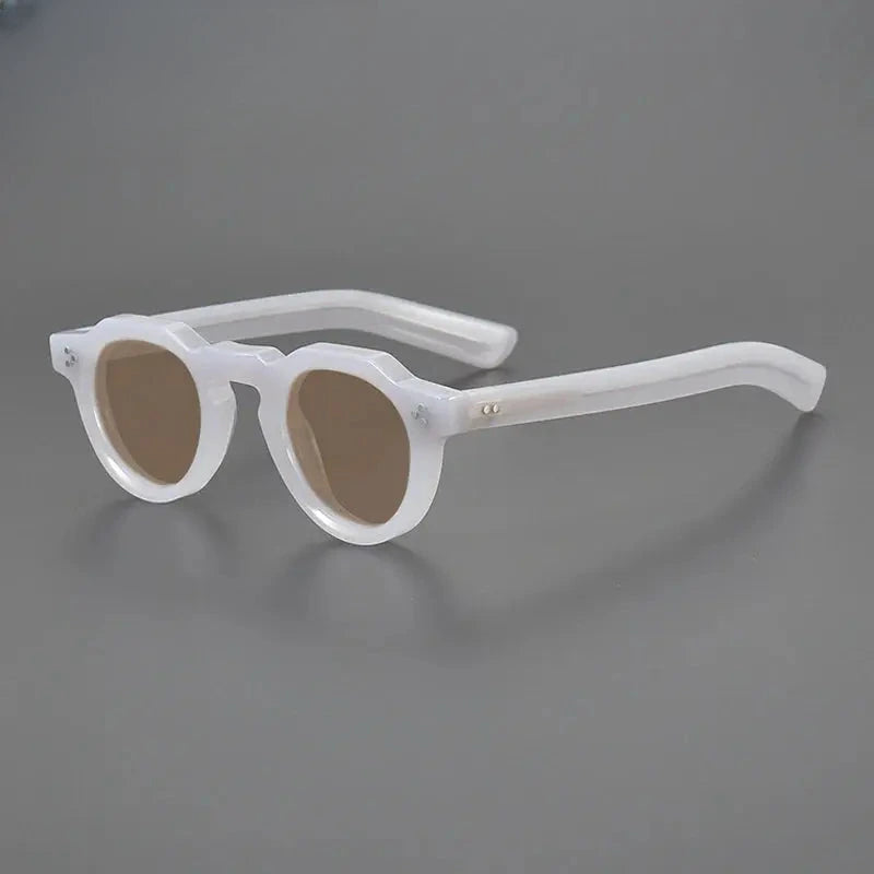 Unisex Round Full Rim Acetate Flat Top Prescription Glasses M002 — view 26 | Rx Spectacle