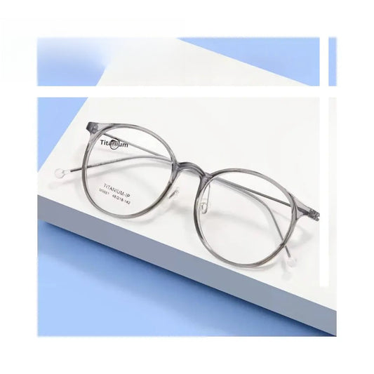 Women's Round Full Rim Titanium Prescription Glasses M9881 — view 1 | Rx Spectacle