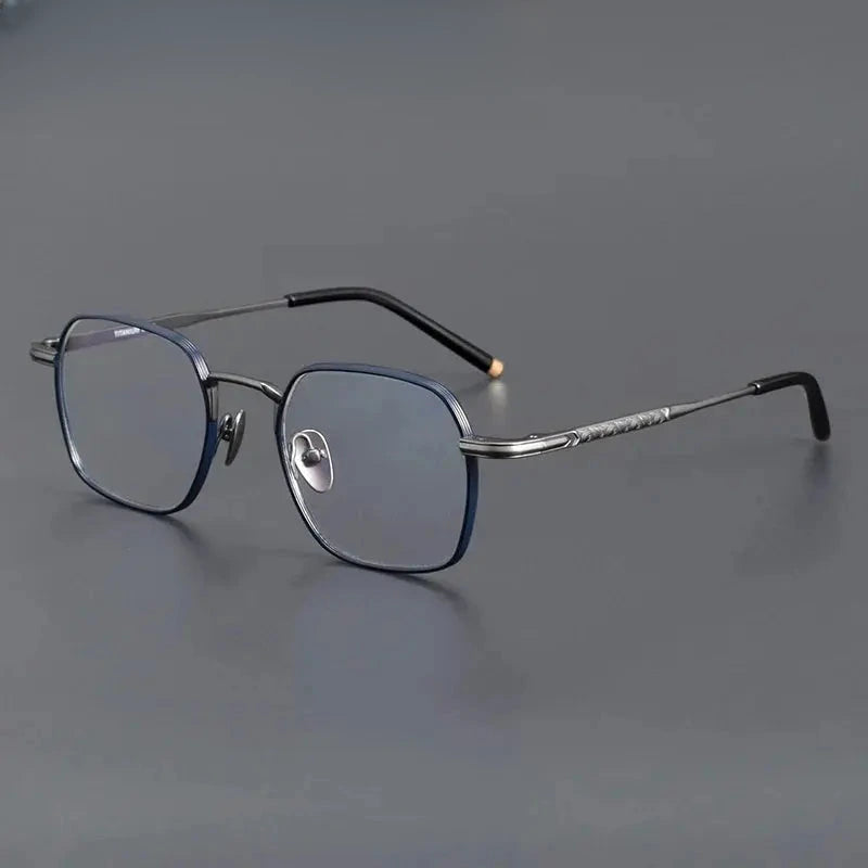 Unisex Polygon Full Rim Titanium Prescription Glasses 14221 — view 3 | Rx Spectacle
