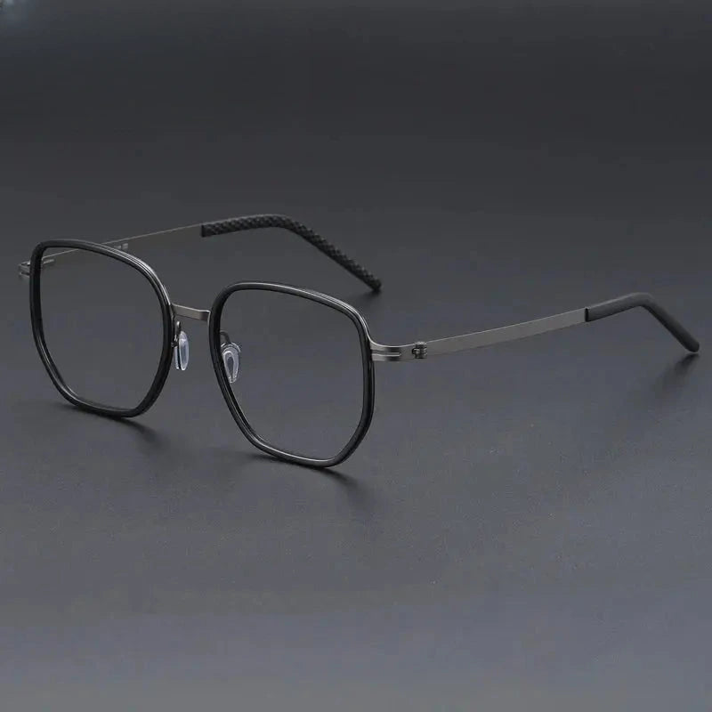 Men's Polygon Full Rim Titanium Oversized Prescription Glasses 698013 — view 5 | Rx Spectacle