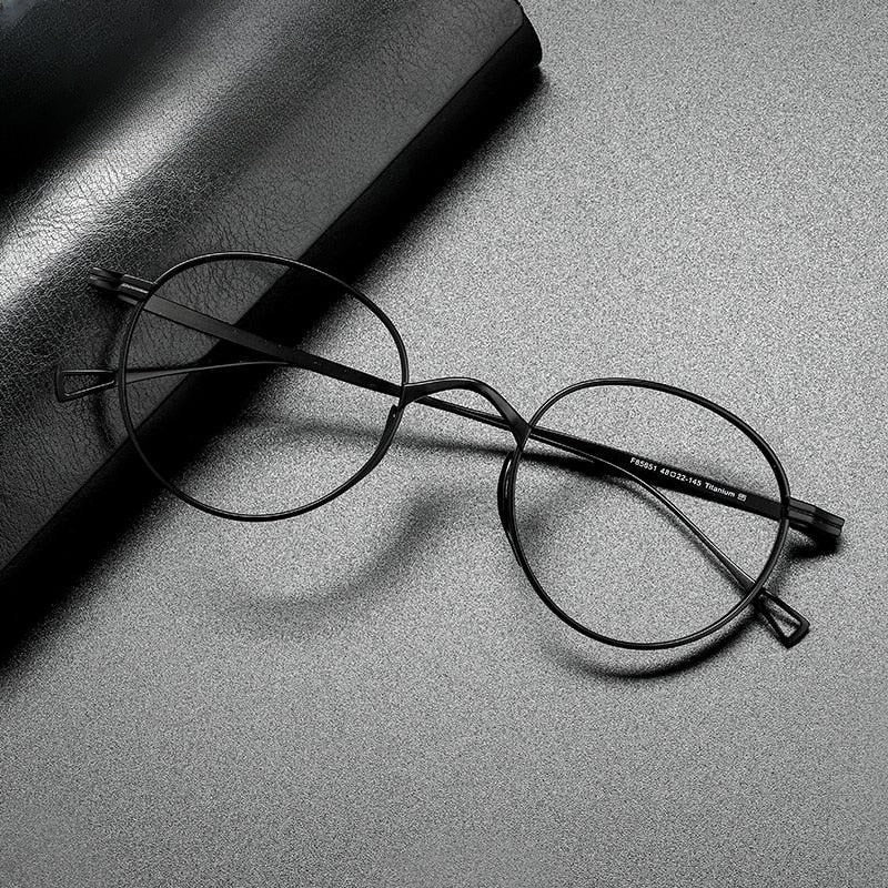 Unisex Round Full Rim Titanium Prescription Glasses Gxyj485 — view 7 | Rx Spectacle