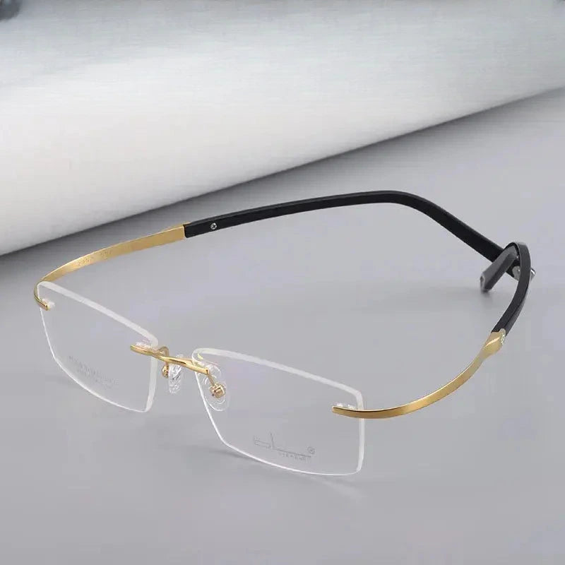 Unisex Rectangular Rimless Titanium Screwless Prescription Glasses 2952 — view 1 | Rx Spectacle