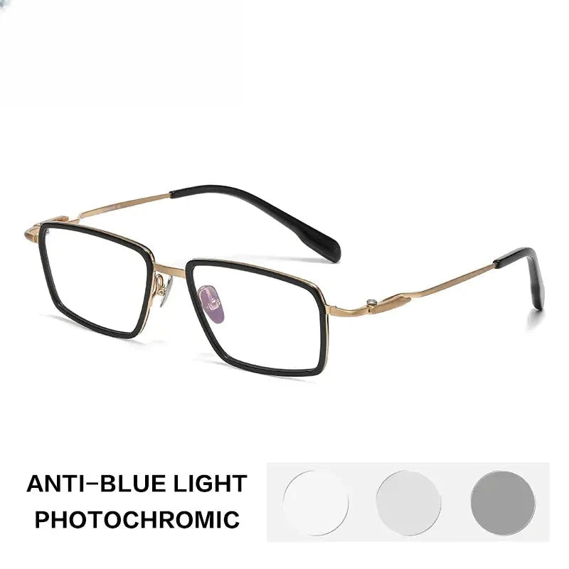Unisex Square Full Rim Titanium Reading Glasses 840061 — view 6 | Rx Spectacle