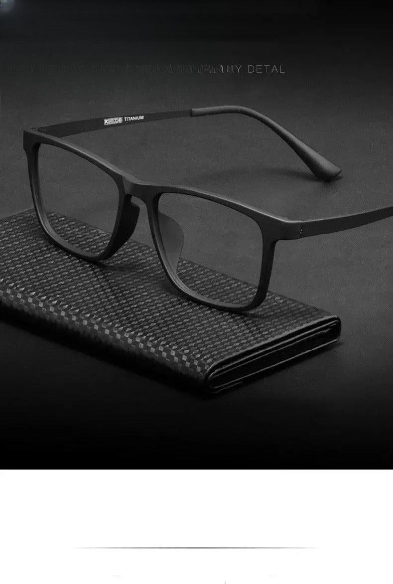 Men's Square Full Rim Titanium Prescription Glasses HR3068 — view 1 | Rx Spectacle
