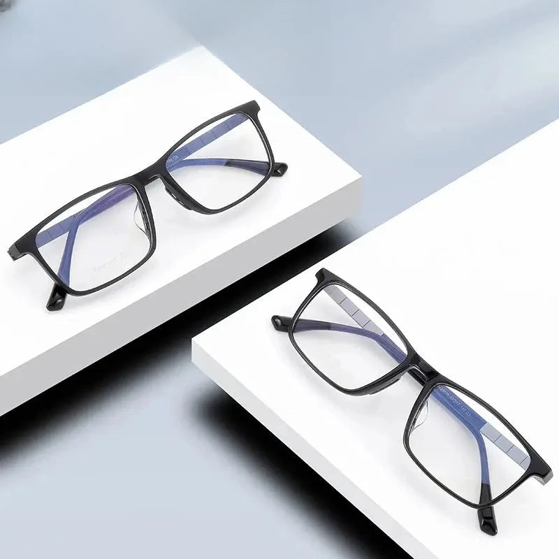 Men's Square Full Rim Titanium Prescription Glasses 23070 — view 1 | Rx Spectacle