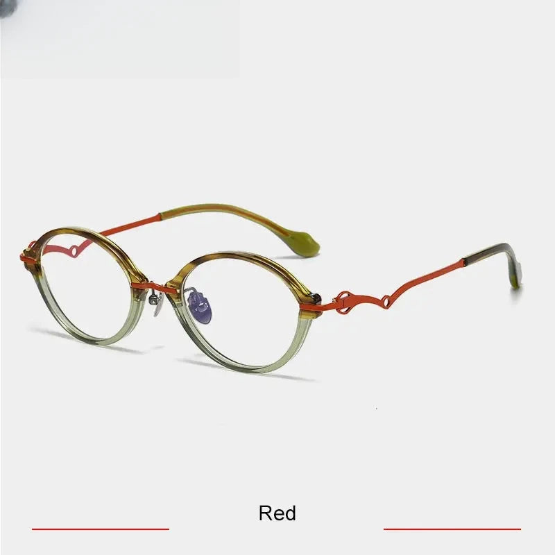 Women's Oval Full Rim Titanium Prescription Glasses 56075 — view 4 | Rx Spectacle