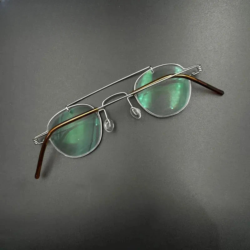 Unisex Round Full Rim Stainless Steel Prescription Glasses 3838 — view 4 | Rx Spectacle