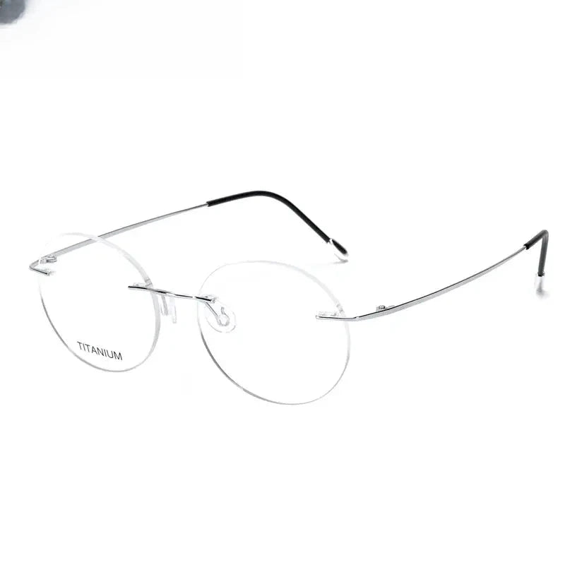 Women's Oval Rimless Titanium Prescription Glasses 316012 — view 1 | Rx Spectacle