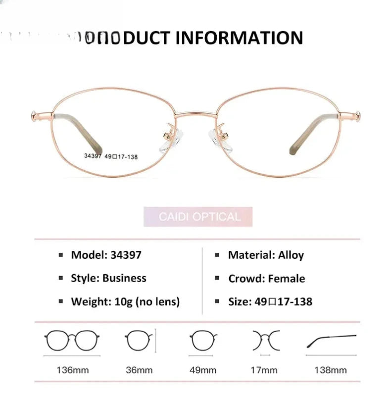 Women's Oval Full Rim Alloy Reading Glasses 34397 — view 2 | Rx Spectacle