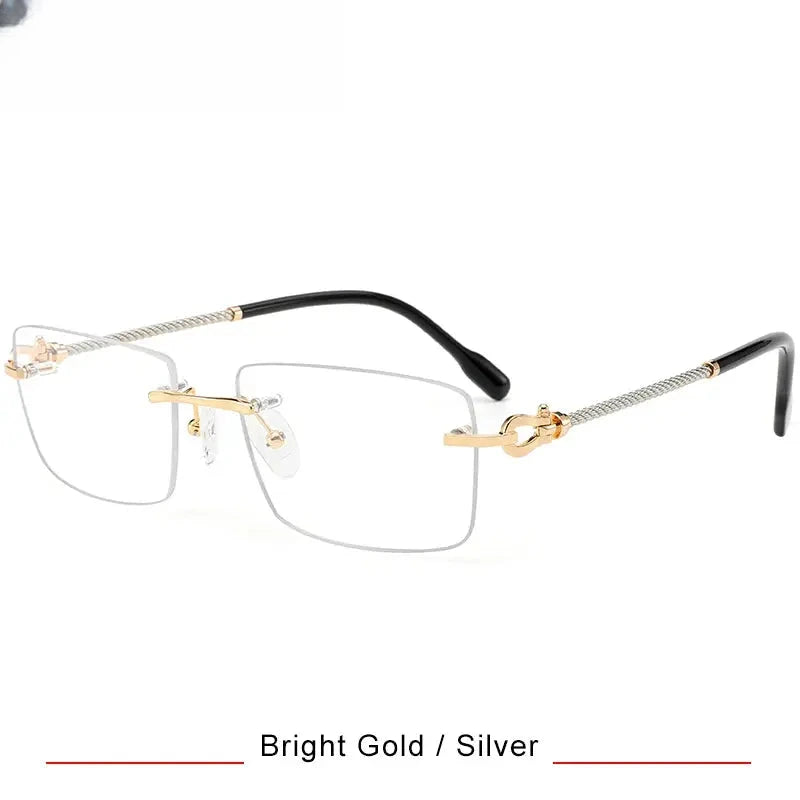 Men's Polygon Rimless Titanium Prescription Glasses 316082 — view 6 | Rx Spectacle