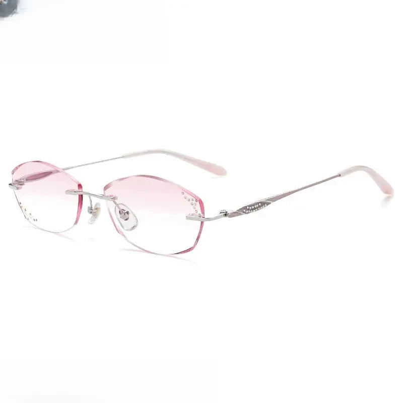 Women's Oval Rimless Titanium Prescription Glasses 699142 — view 4 | Rx Spectacle