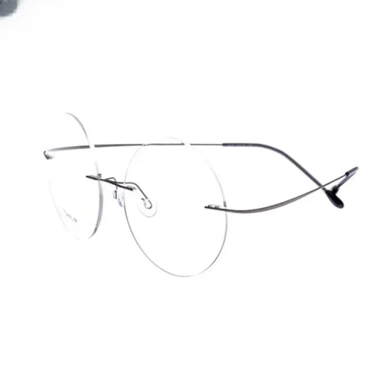 Unisex Round Rimless Titanium Prescription Glasses 259613 — view 7 | Rx Spectacle