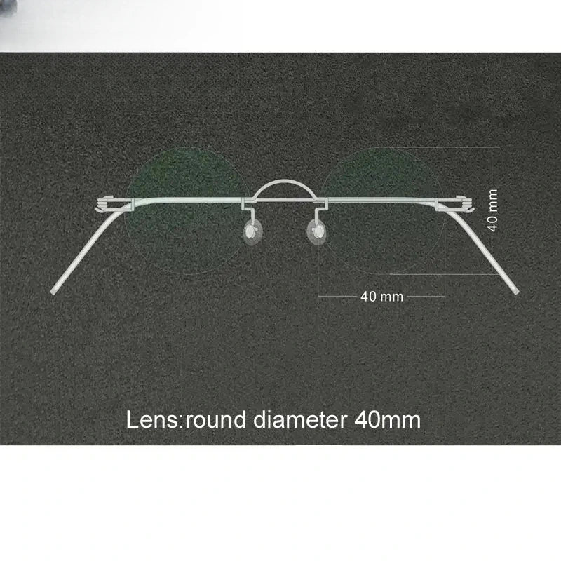 Unisex Round Rimless Stainless Steel Reading Glasses 40145 — view 4 | Rx Spectacle