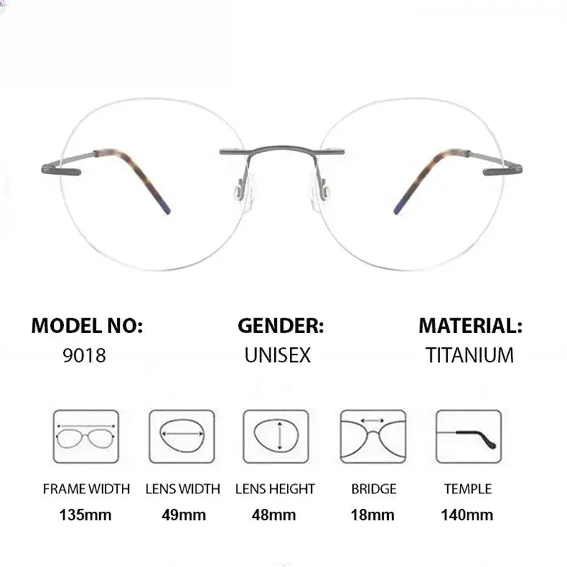 Women's Oval Rimless Titanium Prescription Glasses 879018 — view 2 | Rx Spectacle
