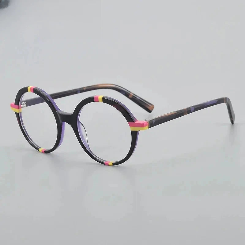 Women's Round Full Rim Acetate Prescription Glasses 778248 — view 6 | Rx Spectacle