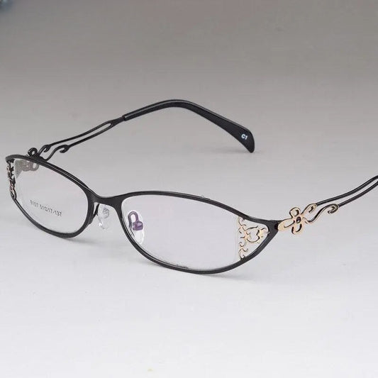Women's Cat Eye Full Rim Stainless Steel Prescription Glasses 8107 — view 1 | Rx Spectacle