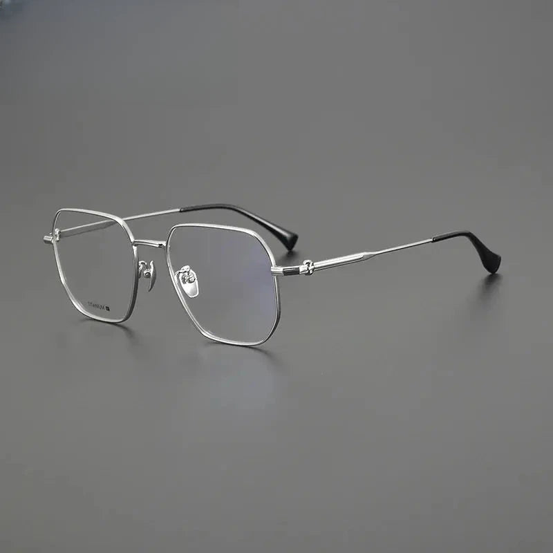 Unisex Polygon Full Rim Titanium Oversized Prescription Glasses Gxy1552 — view 3 | Rx Spectacle
