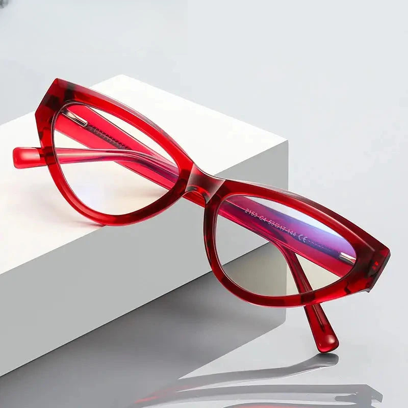 Women's Cat Eye Full Rim Titanium Prescription Glasses 312153 — view 1 | Rx Spectacle