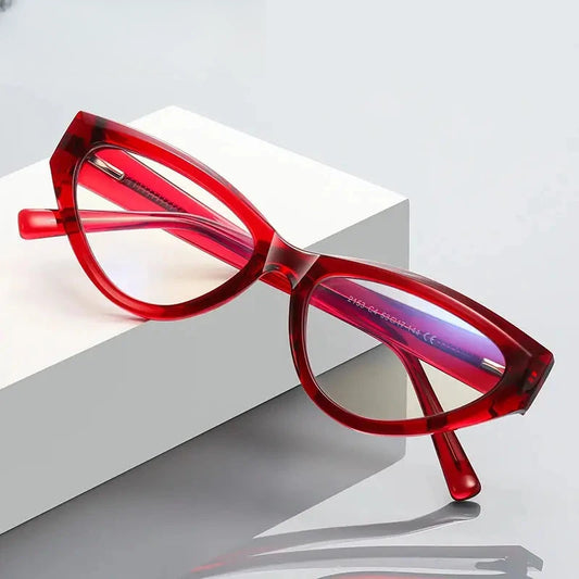Women's Cat Eye Full Rim Titanium Prescription Glasses 312153 — view 1 | Rx Spectacle