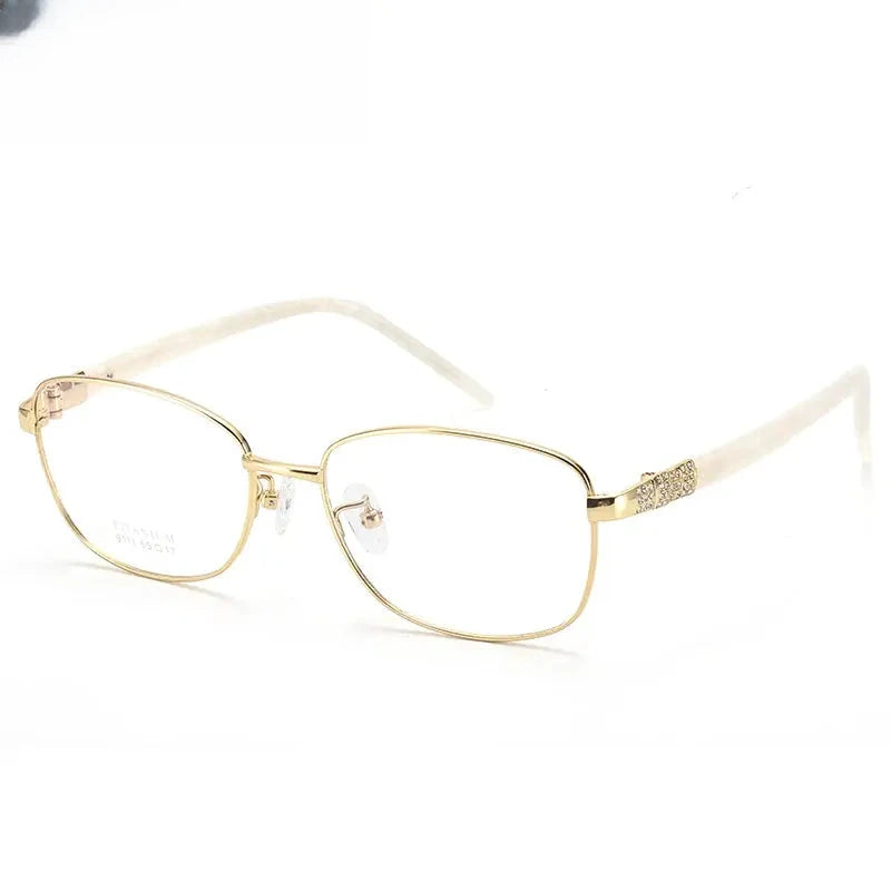 Women's Polygon Full Rim Titanium Prescription Glasses 589111 — view 4 | Rx Spectacle