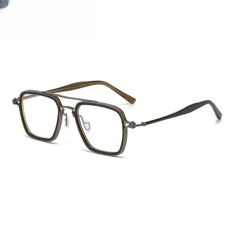 Men's Square Full Rim Titanium Prescription Glasses 725875 — view 5 | Rx Spectacle