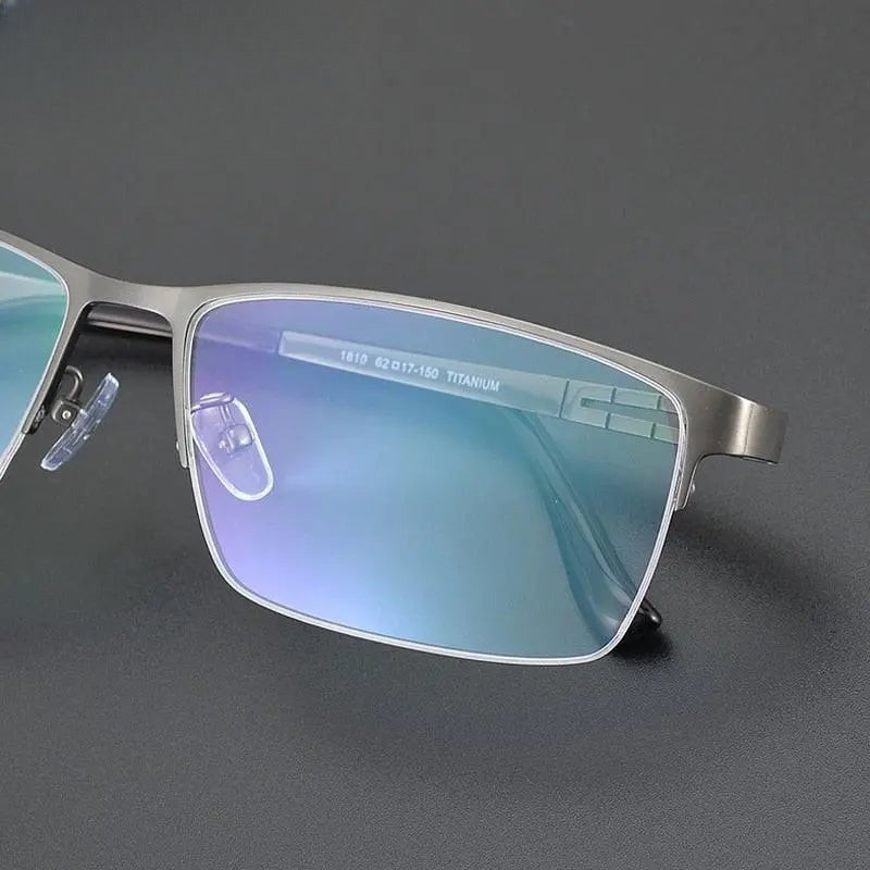 Men's Square Semi-Rimless Titanium Oversized Prescription Glasses Gxyj1082 — view 8 | Rx Spectacle