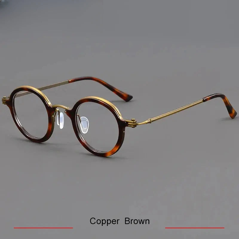 Women's Round Full Rim Titanium Prescription Glasses 75899 — view 4 | Rx Spectacle