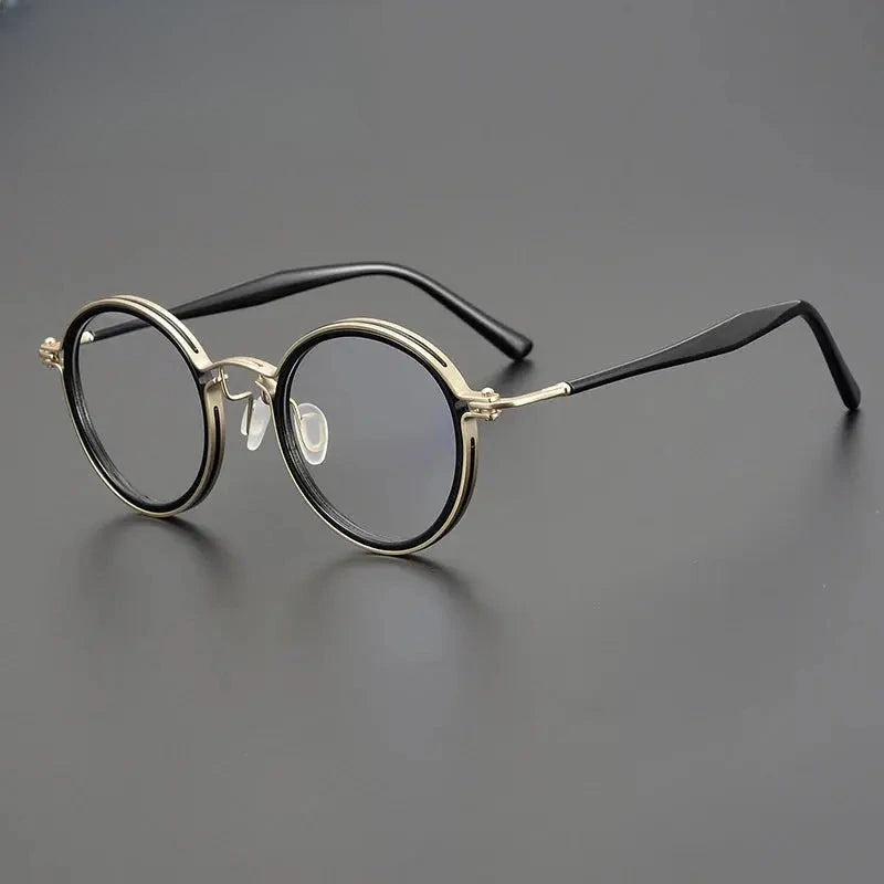 Unisex Round Full Rim Titanium Prescription Glasses Gxyj576 — view 6 | Rx Spectacle