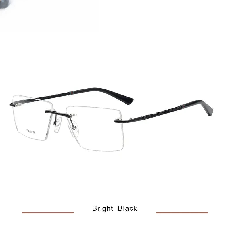 Women's Square Rimless Titanium Flat Top Prescription Glasses 316057 — view 4 | Rx Spectacle