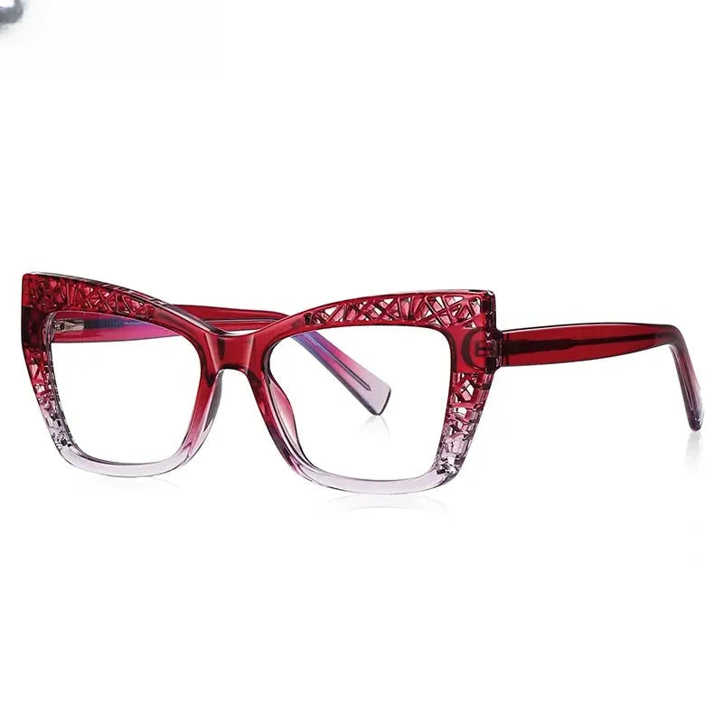 Women's Cat Eye Full Rim Plastic Reading Glasses Pfd2184 — view 9 | Rx Spectacle