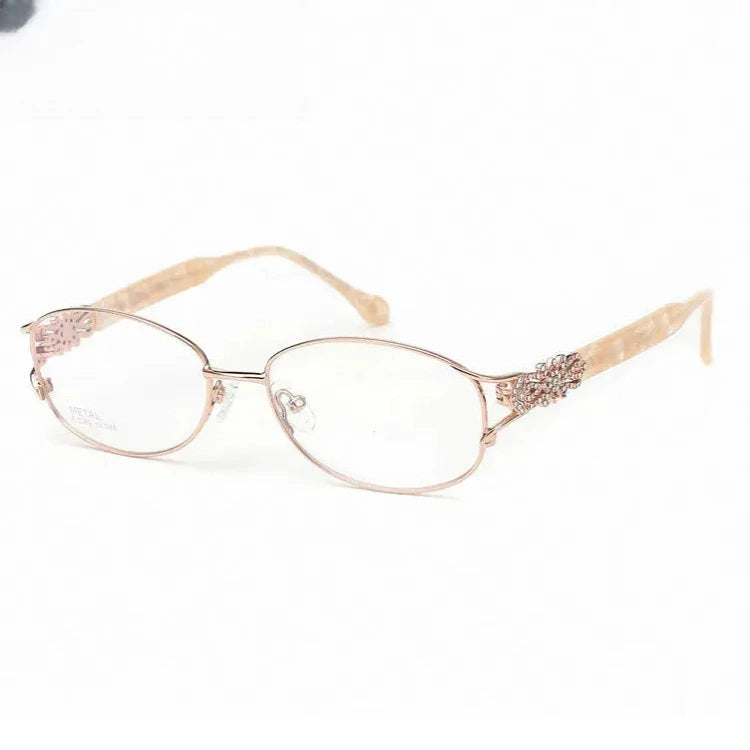 Women's Oval Full Rim Titanium Prescription Glasses 772399 — view 4 | Rx Spectacle