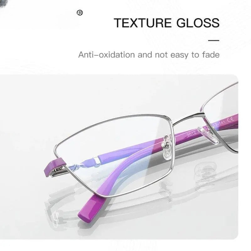 Unisex Square Full Rim Stainless Steel Reading Glasses 3012 — view 3 | Rx Spectacle