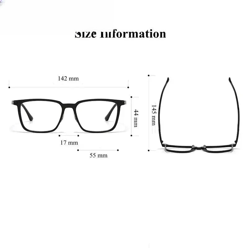 Unisex Square Full Rim Titanium Prescription Glasses 29630 — view 2 | Rx Spectacle