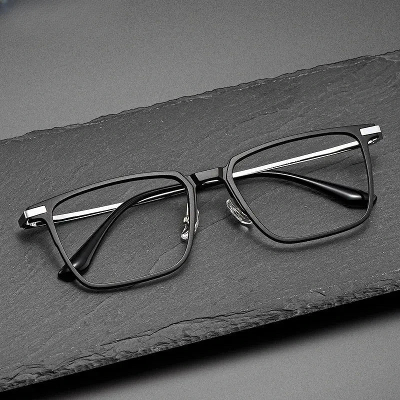 Men's Square Full Rim Titanium Reading Glasses 49306 — view 1 | Rx Spectacle