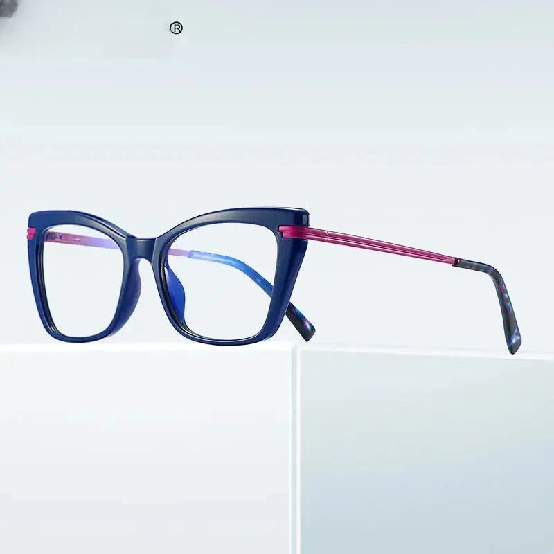 Women's Cat Eye Full Rim Titanium Reading Glasses 2105 — view 3 | Rx Spectacle