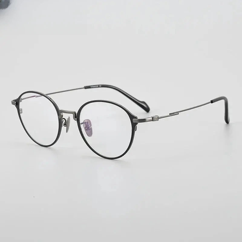 Unisex Round Full Rim Titanium Prescription Glasses 360046 — view 5 | Rx Spectacle