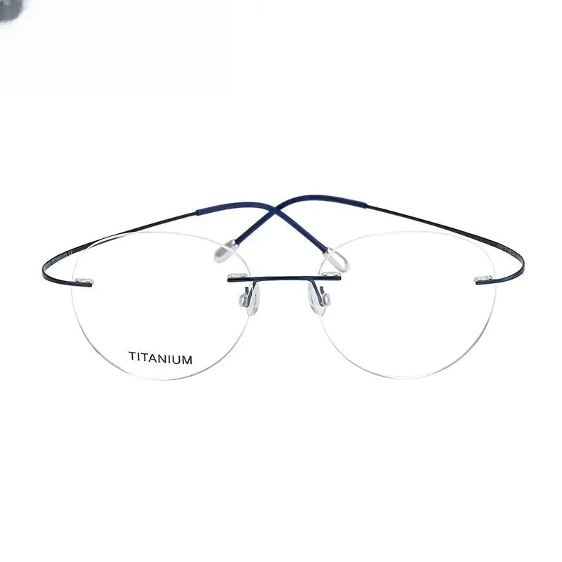 Women's Oval Rimless Titanium Prescription Glasses 816017 — view 6 | Rx Spectacle