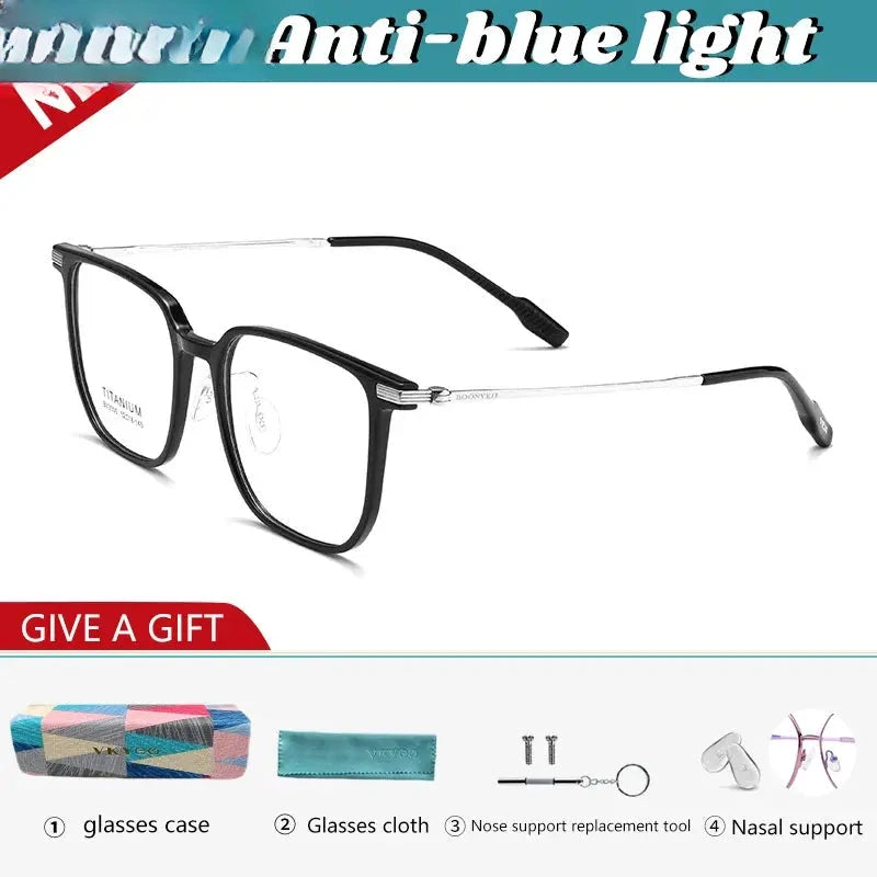 Unisex Square Full Rim Titanium Reading Glasses 623006 — view 6 | Rx Spectacle