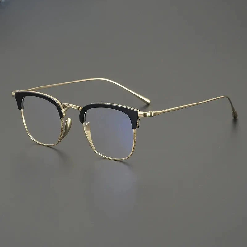 Men's Square Full Rim Titanium Prescription Glasses 611126 — view 5 | Rx Spectacle