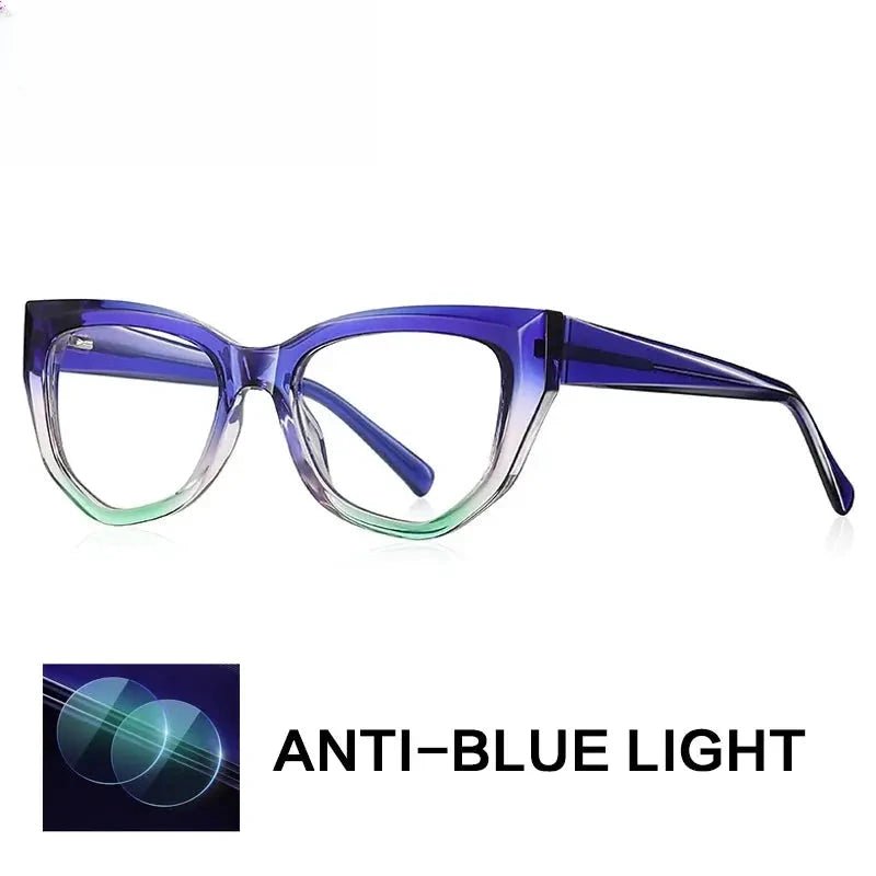 Women's Cat Eye Full Rim Titanium Reading Glasses Gx2156 — view 3 | Rx Spectacle