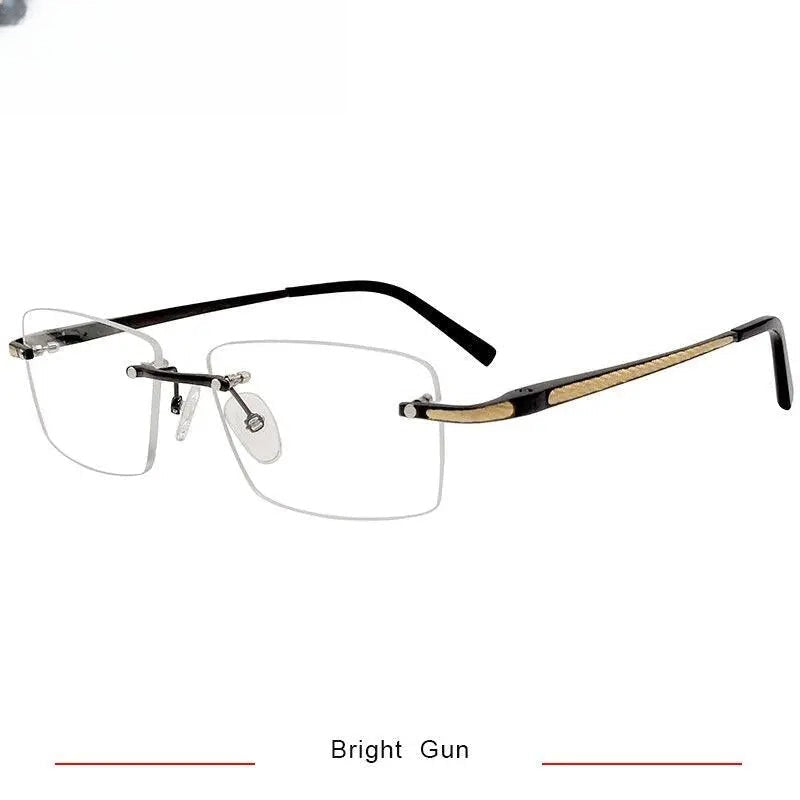 Unisex Square Rimless Titanium Prescription Glasses Kr8604 — view 4 | Rx Spectacle