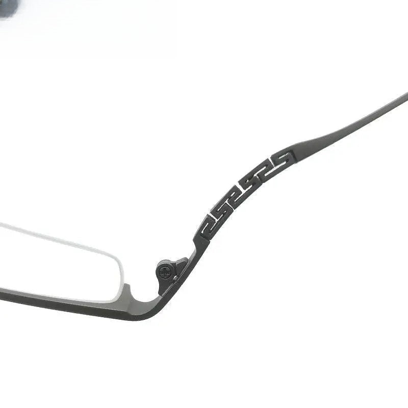 Men's Square Semi-Rimless Titanium Prescription Glasses Kr0070 — view 8 | Rx Spectacle