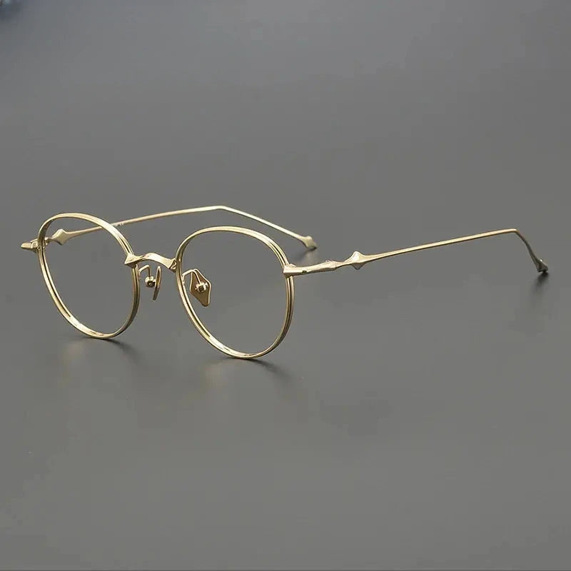 Unisex Round Full Rim Titanium Prescription Glasses Gxyj1495 — view 6 | Rx Spectacle