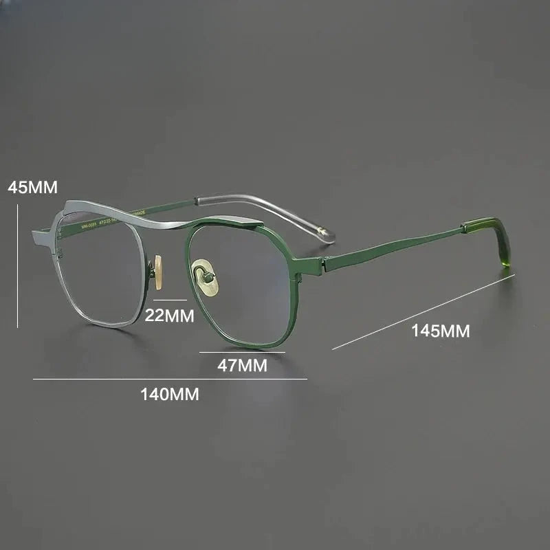 Unisex Browline Full Rim Titanium Prescription Glasses 670091 — view 2 | Rx Spectacle
