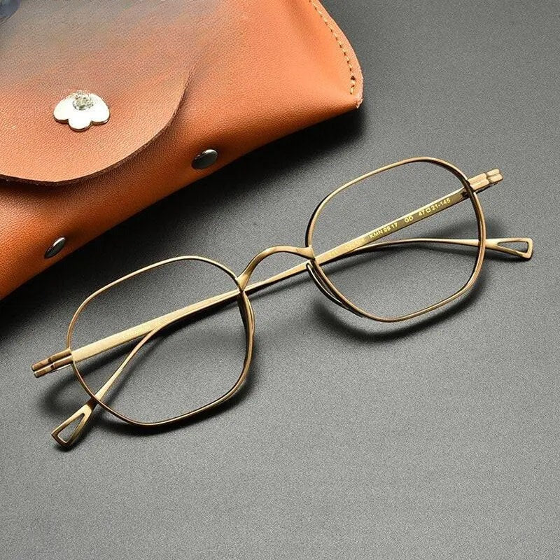 Unisex Polygon Full Rim Titanium Prescription Glasses Gxyj914 — view 9 | Rx Spectacle