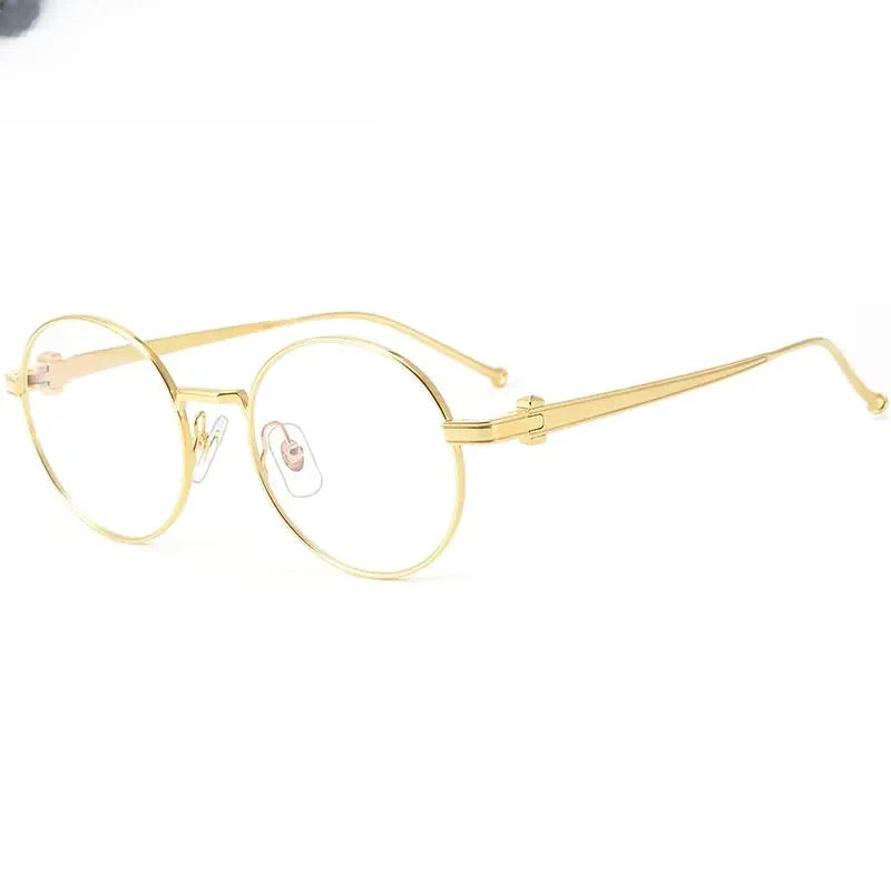 Women's Oval Full Rim Titanium Prescription Glasses 90293 — view 1 | Rx Spectacle